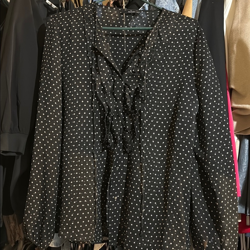 Black star  Polka Dot Women's Top